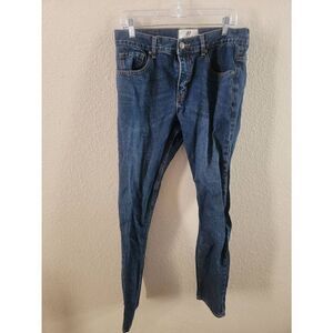 91 Denim Men's Mid Wash Blue Zip Fly Straight Leg Denim Jeans Size 32